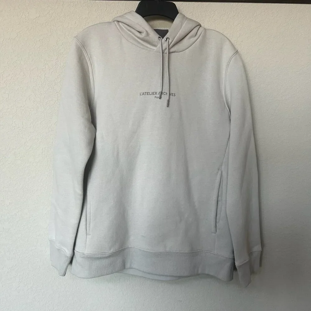 NWOT H&M Men's L'atelier Archives Hoodie, Beige, size S - Picture 11 of 11